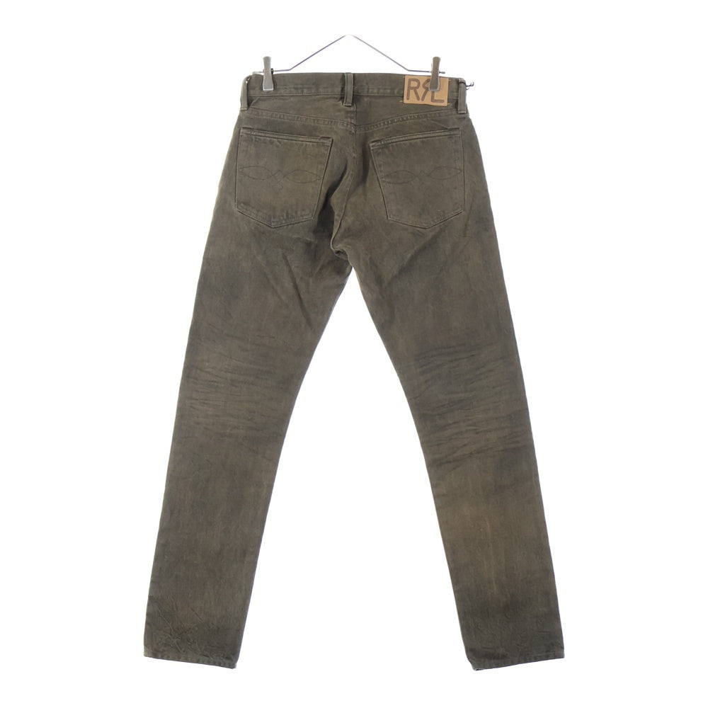 RRL(ダブルアールエル) スリムフィット デニムパンツ ブラウンウォッシュ カーキ コットン 782820976001