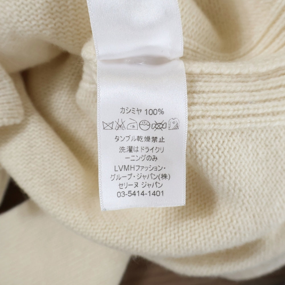 CELINE(セリーヌ) トリオンフ ロゴ刺繍 クルーネックカシミヤ長袖セーター ニット ベージュ