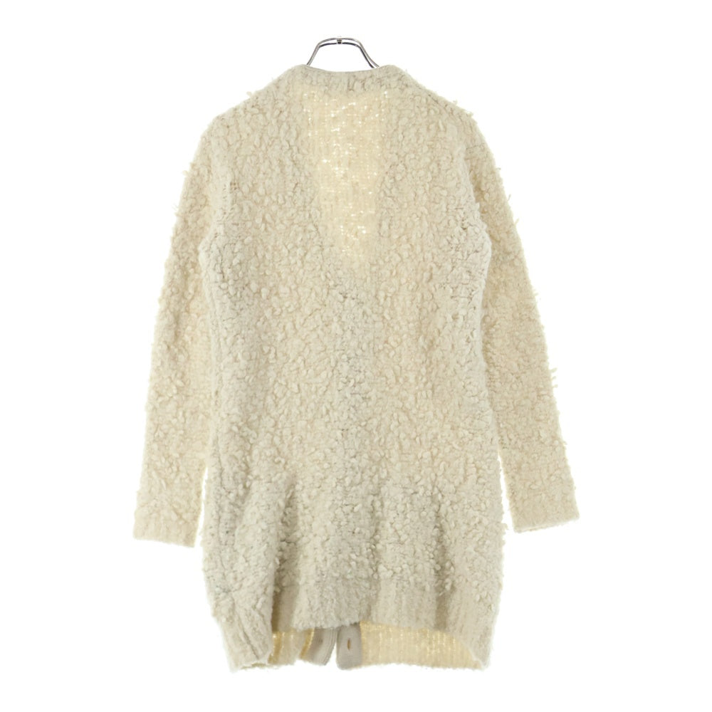 CELINE(セリーヌ) PVCレザーポケット ウールロングカーディガン ベージュ レディース