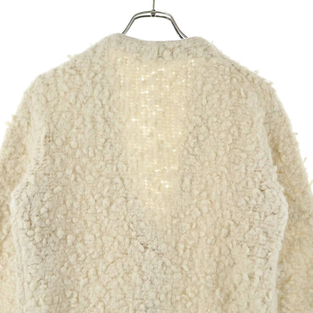 CELINE(セリーヌ) PVCレザーポケット ウールロングカーディガン ベージュ レディース