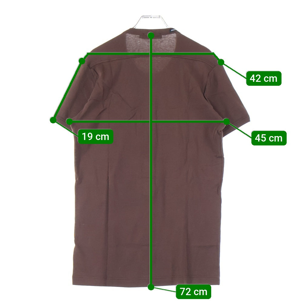 DOLCE & GABBANA(ドルチェアンドガッバーナ) ヘンリーネック半袖シャツ ブラウン