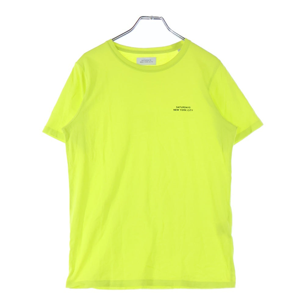 SATURDAYS SURF NYC(サタデイズサーフエヌワイシー) フロントロゴプリント半袖Tシャツ ネオンイエロー 蛍光
