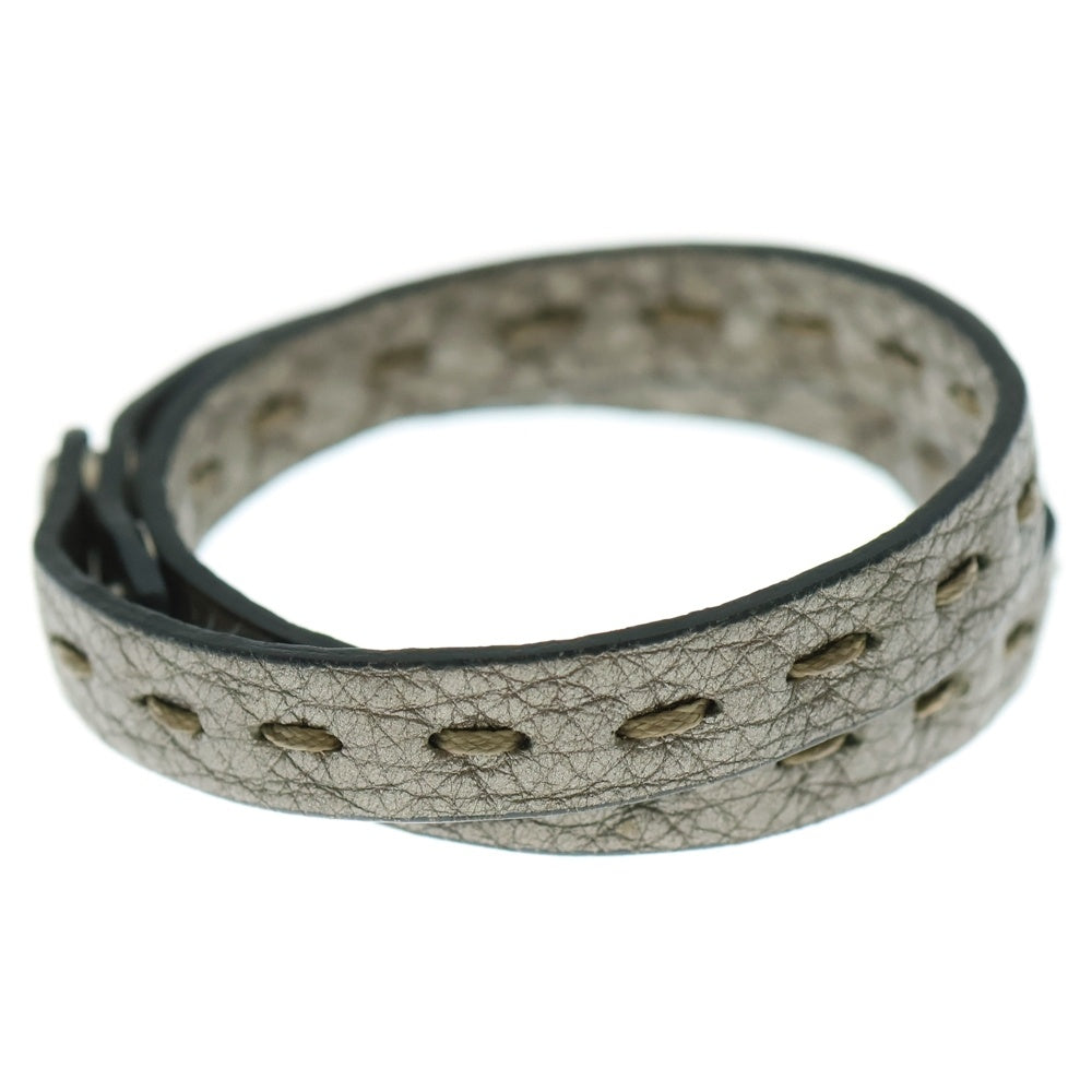 FENDI(フェンディ) セレリア ブレスレット グレー レザー シルバー金具