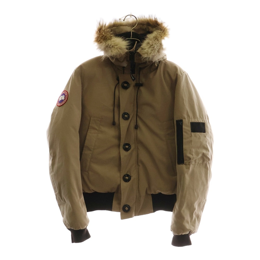 CANADA GOOSE(カナダグース) LABRADOR DOWN JACKET ラブラドール ワッペンロゴ ファー フーデッド ジップアップ ダウンジャケット ベージュ レディース 7958JM R