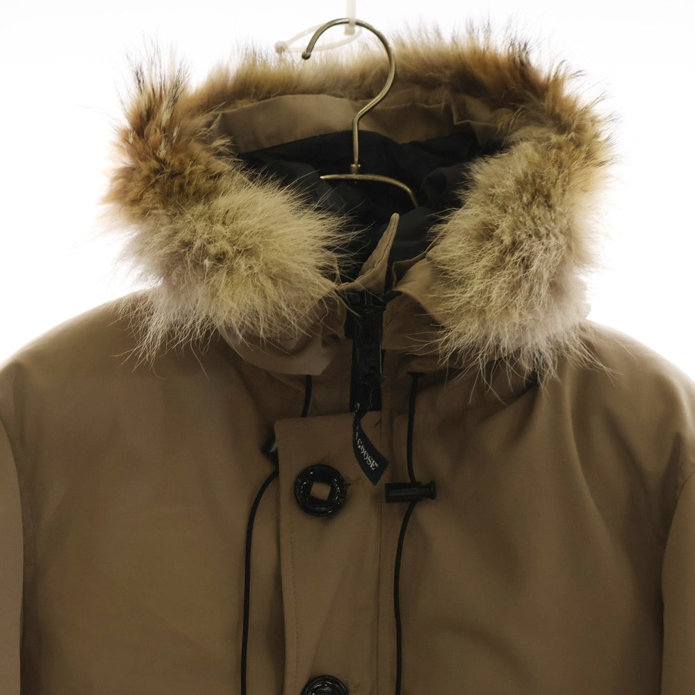 CANADA GOOSE(カナダグース) LABRADOR DOWN JACKET ラブラドール ワッペンロゴ ファー フーデッド ジップアップ ダウンジャケット ベージュ レディース 7958JM R