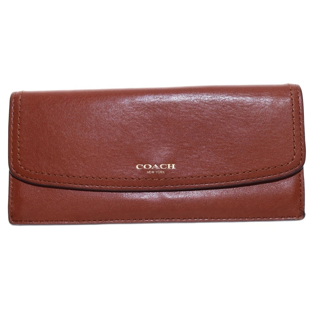COACH(コーチ) 二つ折り長財布 ロングウォレット カードケース ブラウン レザー レディース