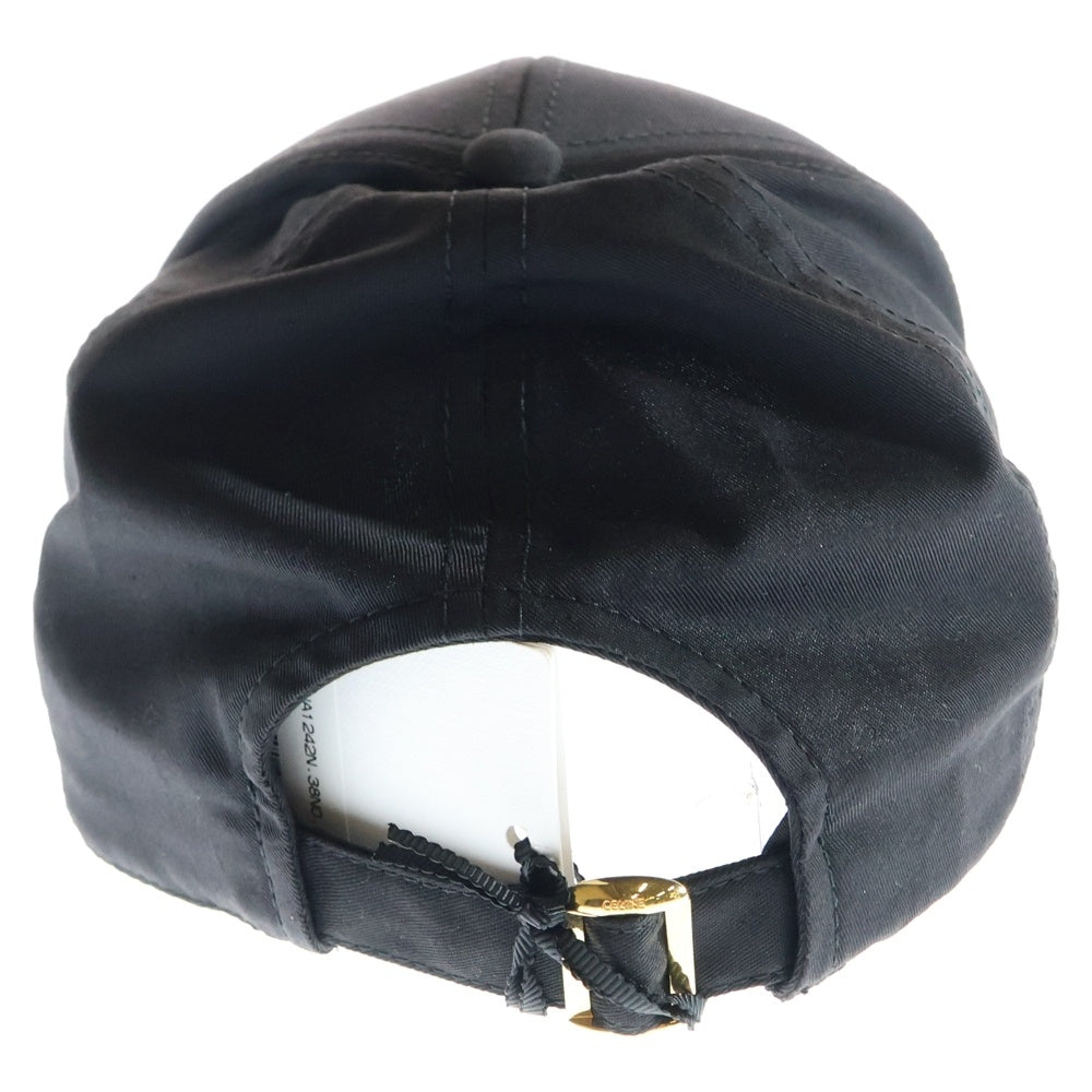 CELINE ブラック ベースボールキャップ刺绣 CELINE(セリーヌ) ロゴ刺繍ベースボールキャップ 帽子 ブラック M