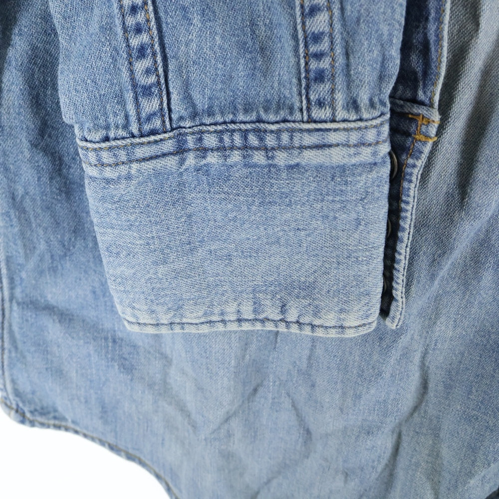 SAINT LAURENT PARIS(サンローランパリ) 18AW ウォッシュ加工 ウエスタン スナップボタン デニムシャツ インディゴ レディース 527493