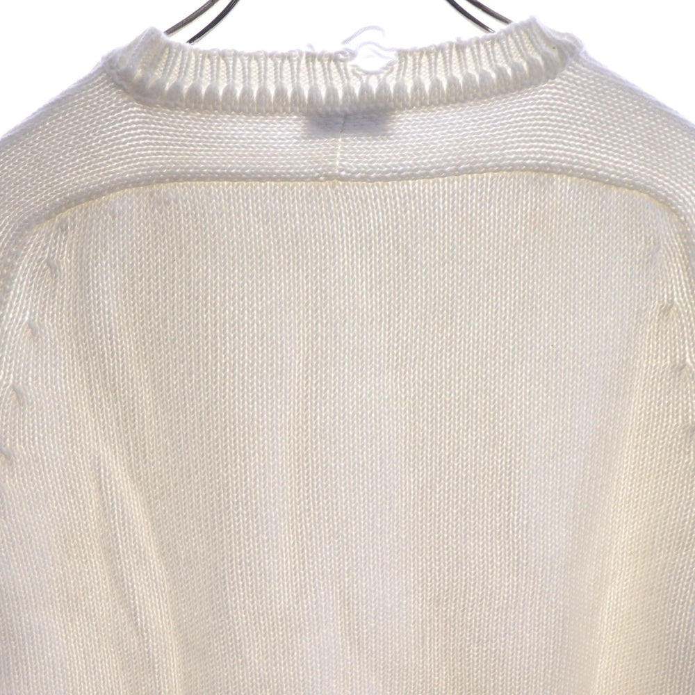 SAINT LAURENT PARIS(サンローランパリ) デストロイ加工クラッシュニット クルーネック長袖セーター ホワイト 604798 YALO2