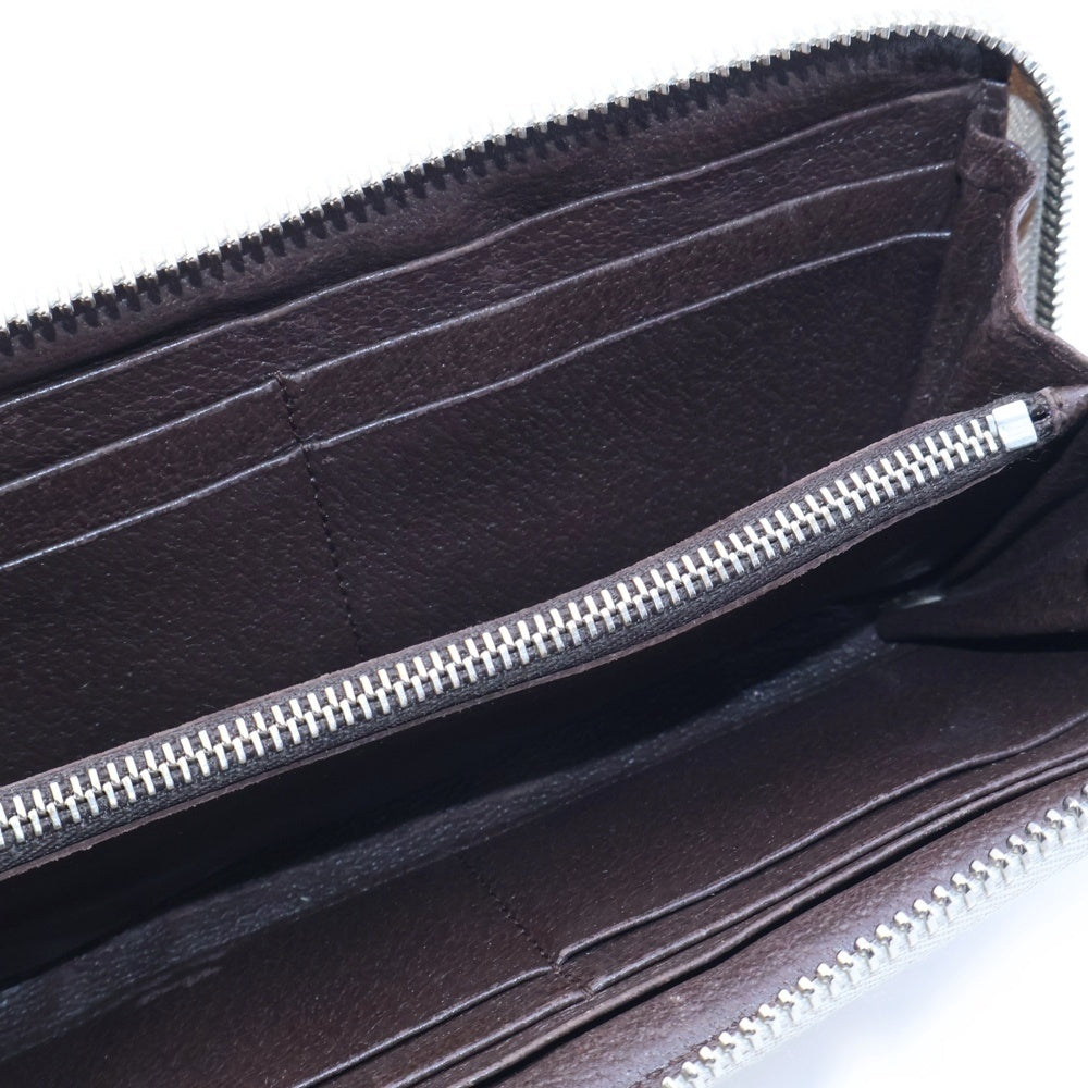 BVLGARI(ブルガリ) ロゴマニア ラウンドファスナー長財布 ロングウォレット ベージュ キャンバス