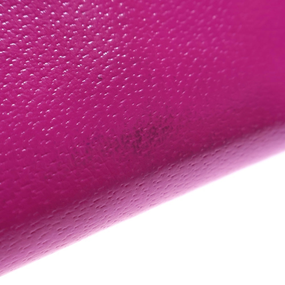 Kate Spade(ケイトスペード) ホワイトステッチ ラウンドファスナー長財布 ロングウォレット カードケース ピンクパープル ゴールド金具 レザー レディース