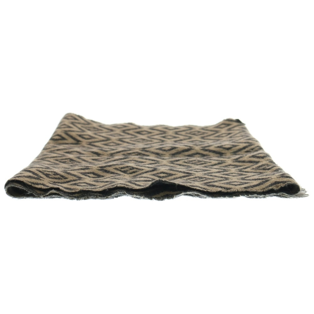 FENDI(フェンディ) FFロゴ 総柄ジャガード フリンジ マフラー ブラウン