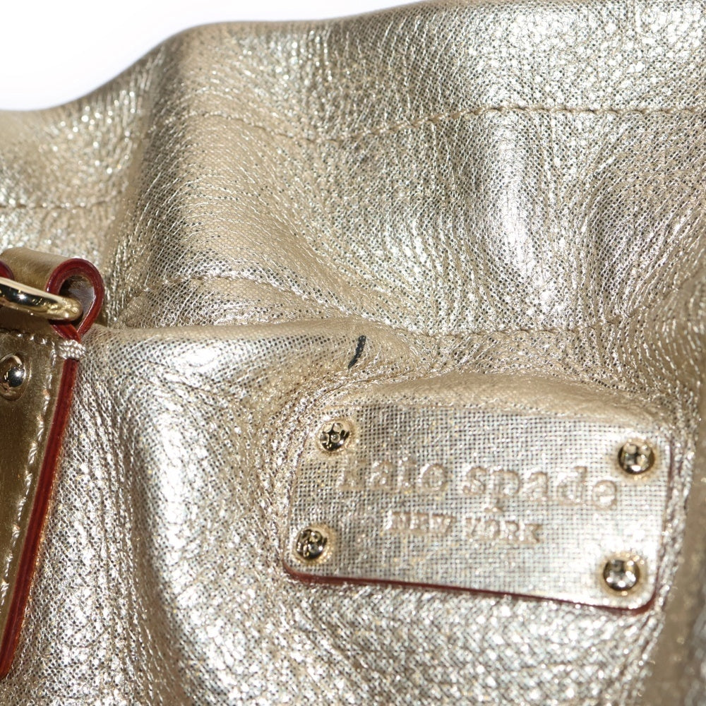 Kate Spade(ケイトスペード) レザーハンドバッグ ボストンバッグ ゴールド金具 ゴールド