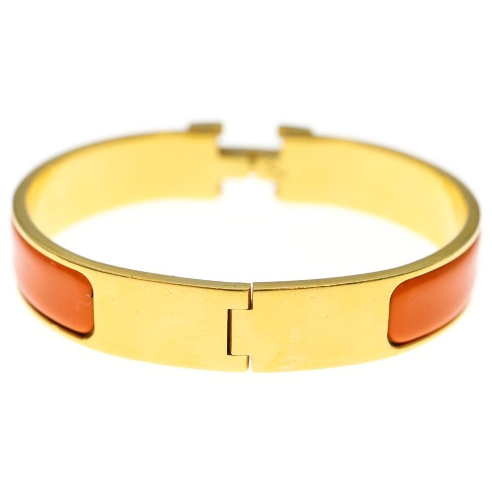 HERMES(エルメス) クリッククラックH PM オレンジ×ゴールド バングル