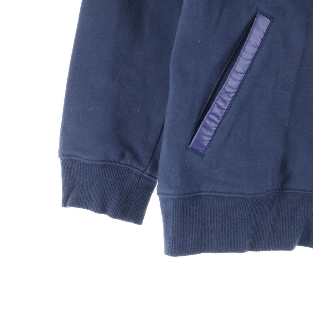 23区(ニジュウサンク) ナイロン切り替え フロント刺繍 ジップアップジャケット ネイビー