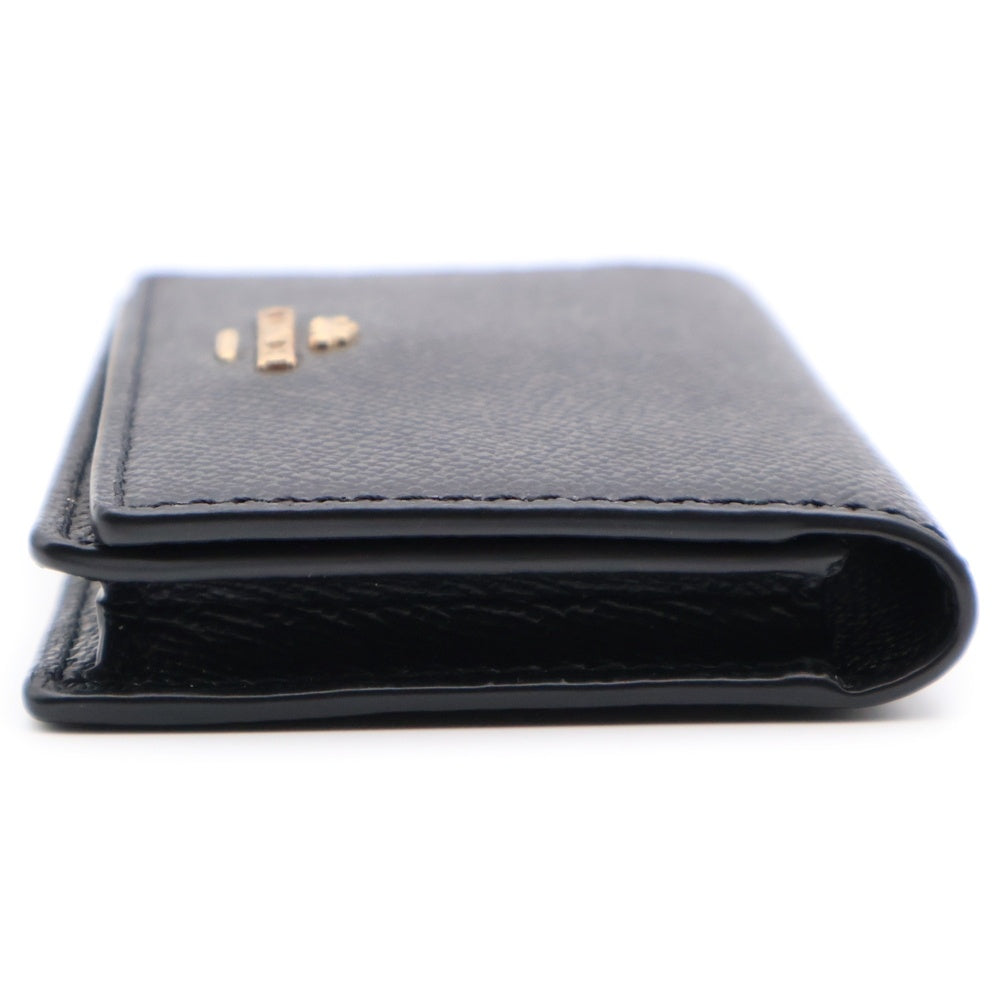 COACH(コーチ) カードケース 名刺入れ 財布 ブラック レザー ゴールド金具