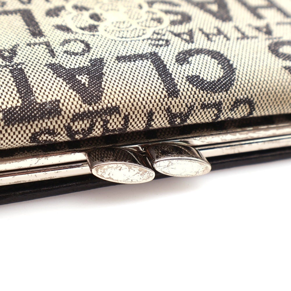 CLATHAS(クレイサス) 三つ折り財布 コンパクトウォレットカードケース ベージュ レザー×キャンバス