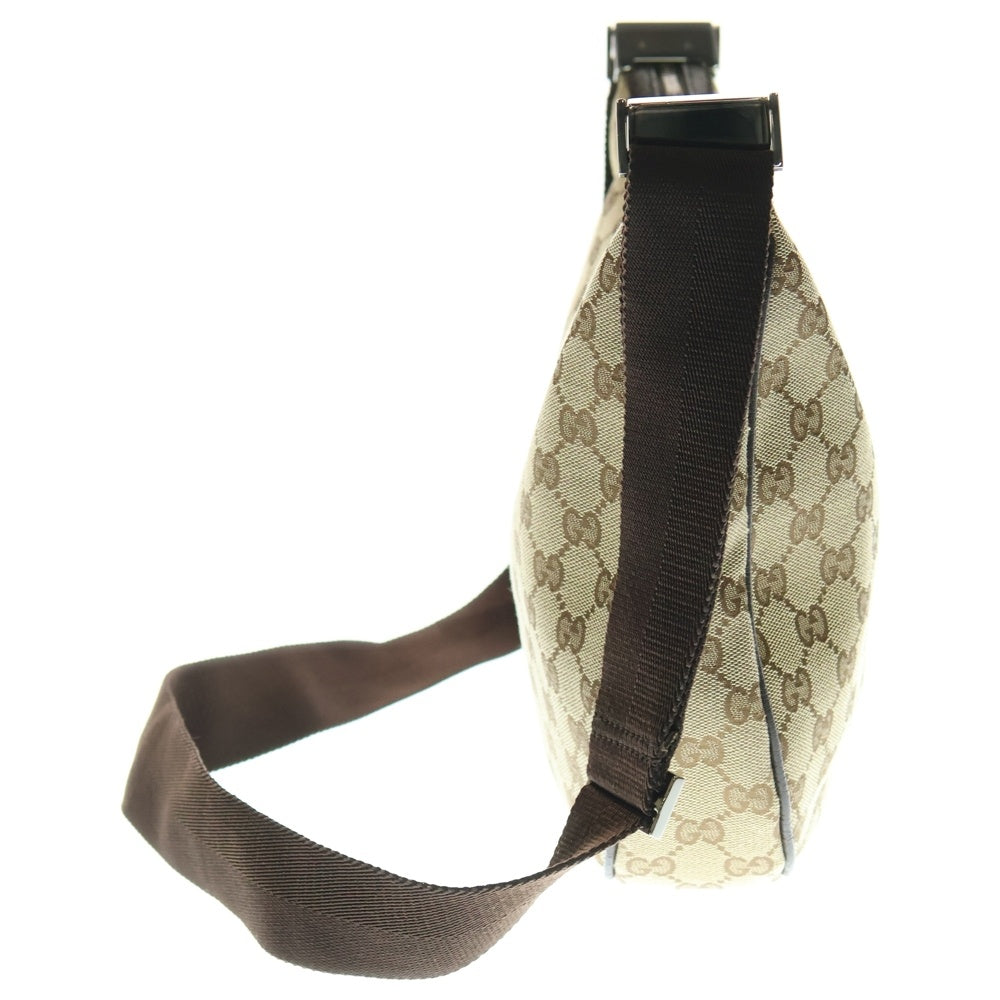GUCCI(グッチ) GGキャンバス ショルダーバッグ ハンドバッグ ブラウン×ベージュ シルバー金具 レザー×キャンバス 122790