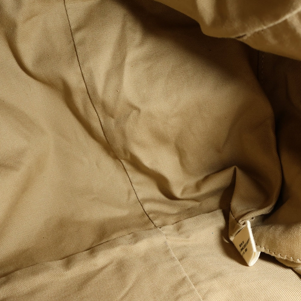 cachellie(カシェリエ) ボーダー トートバッグ ハンドバッグ ホワイト×ネイビー×ブラウン レザー×キャンバス