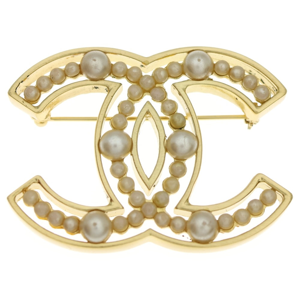 CHANEL(シャネル) ココマーク パールブローチ ゴールド GP パール モチーフ 02A