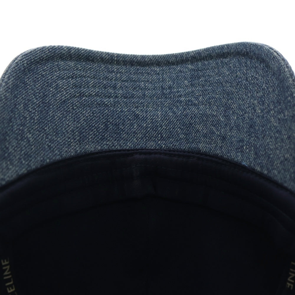 CELINE(セリーヌ) トリオンフ ベースボールキャップ 　ブルー　デニム　♯M