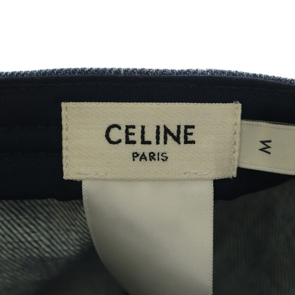 CELINE(セリーヌ) トリオンフ ベースボールキャップ 　ブルー　デニム　♯M