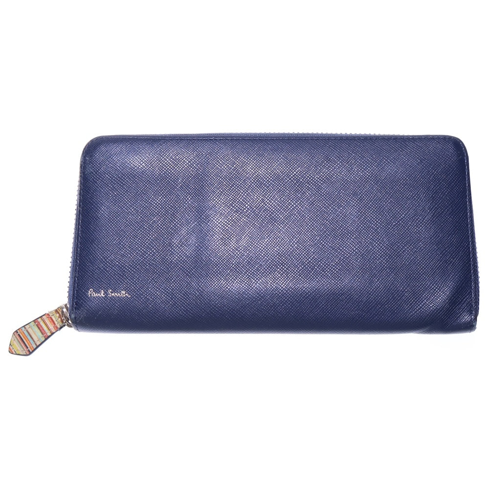 Paul Smith(ポールスミス) ロングウォレット 長財布 カードケース ブルー ネイビー レザー ゴールド金具 レディース