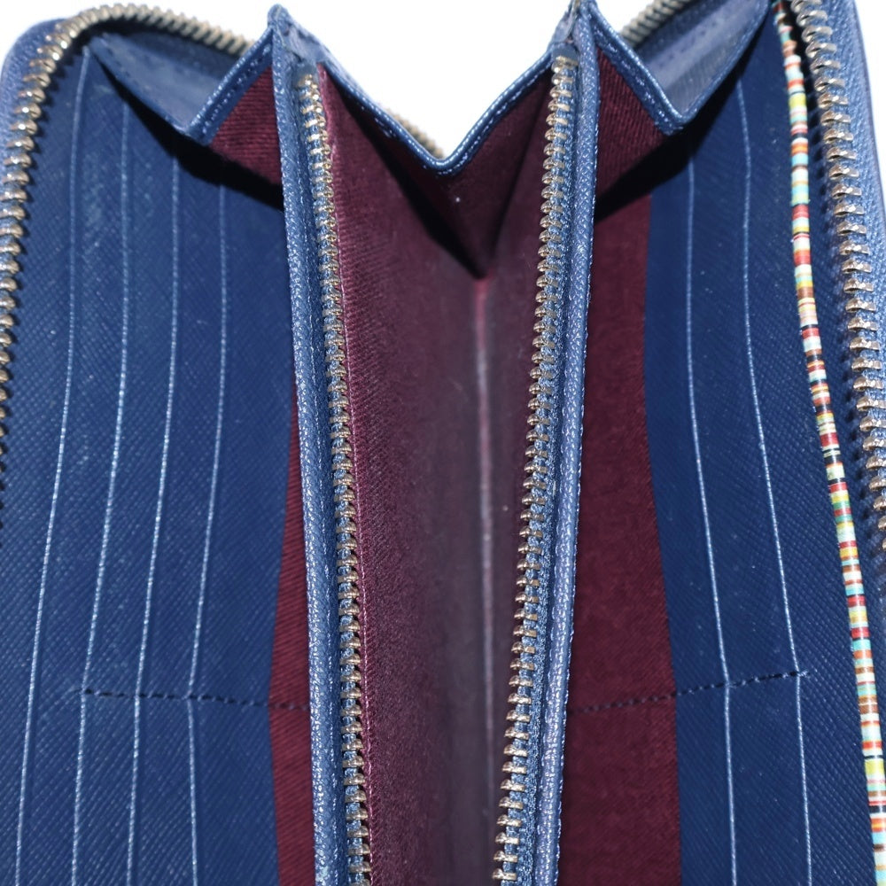 Paul Smith(ポールスミス) ロングウォレット 長財布 カードケース ブルー ネイビー レザー ゴールド金具 レディース