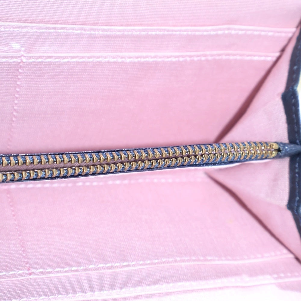 Paul Smith(ポールスミス) がま口長財布 ロングウォレット ゴールド金具 ネイビー レザー レディース