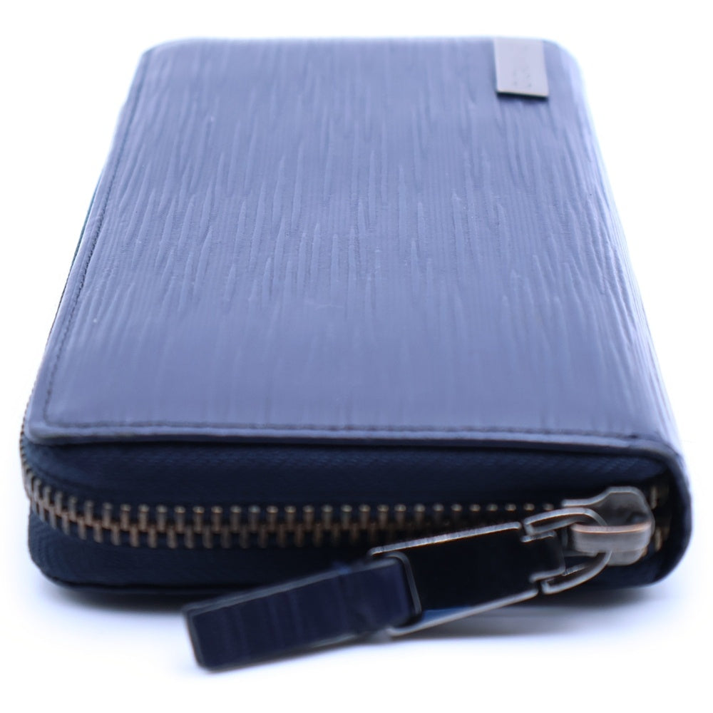 CK Calvin Klein(シーケー カルバンクライン) ロゴプレート ロングウォレット 長財布 ブルー ネイビー レザー シルバー金具