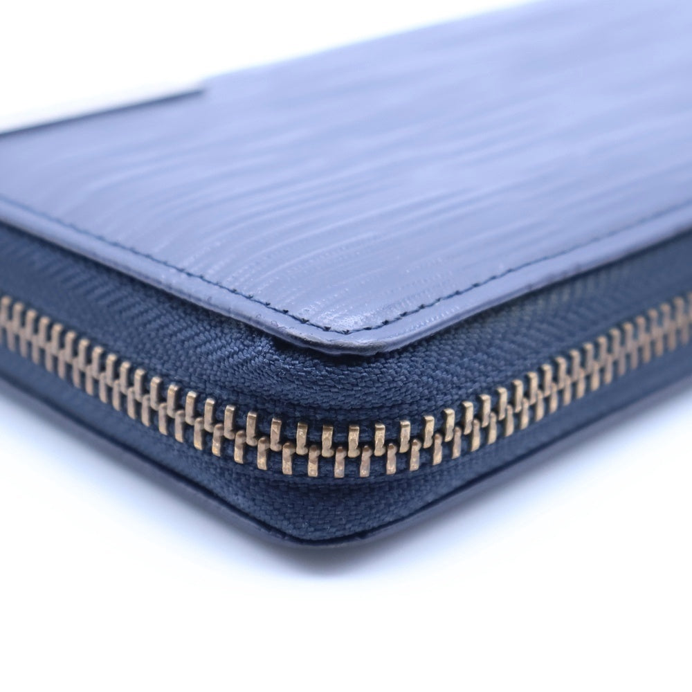 CK Calvin Klein(シーケー カルバンクライン) ロゴプレート ロングウォレット 長財布 ブルー ネイビー レザー シルバー金具