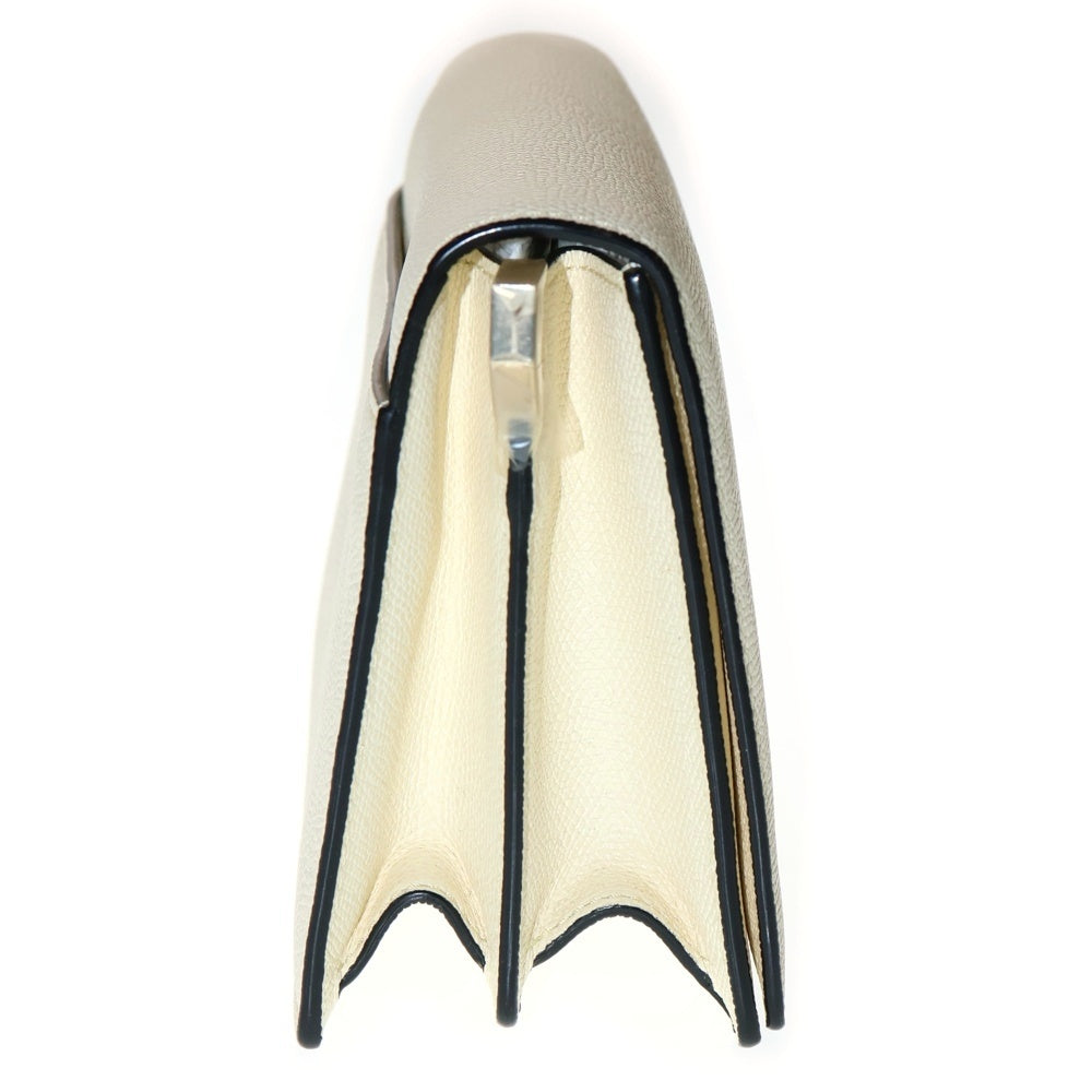 Valextra(ヴァレクストラ) ショルダーバッグ フラップバッグ アイボリー ホワイト レザー