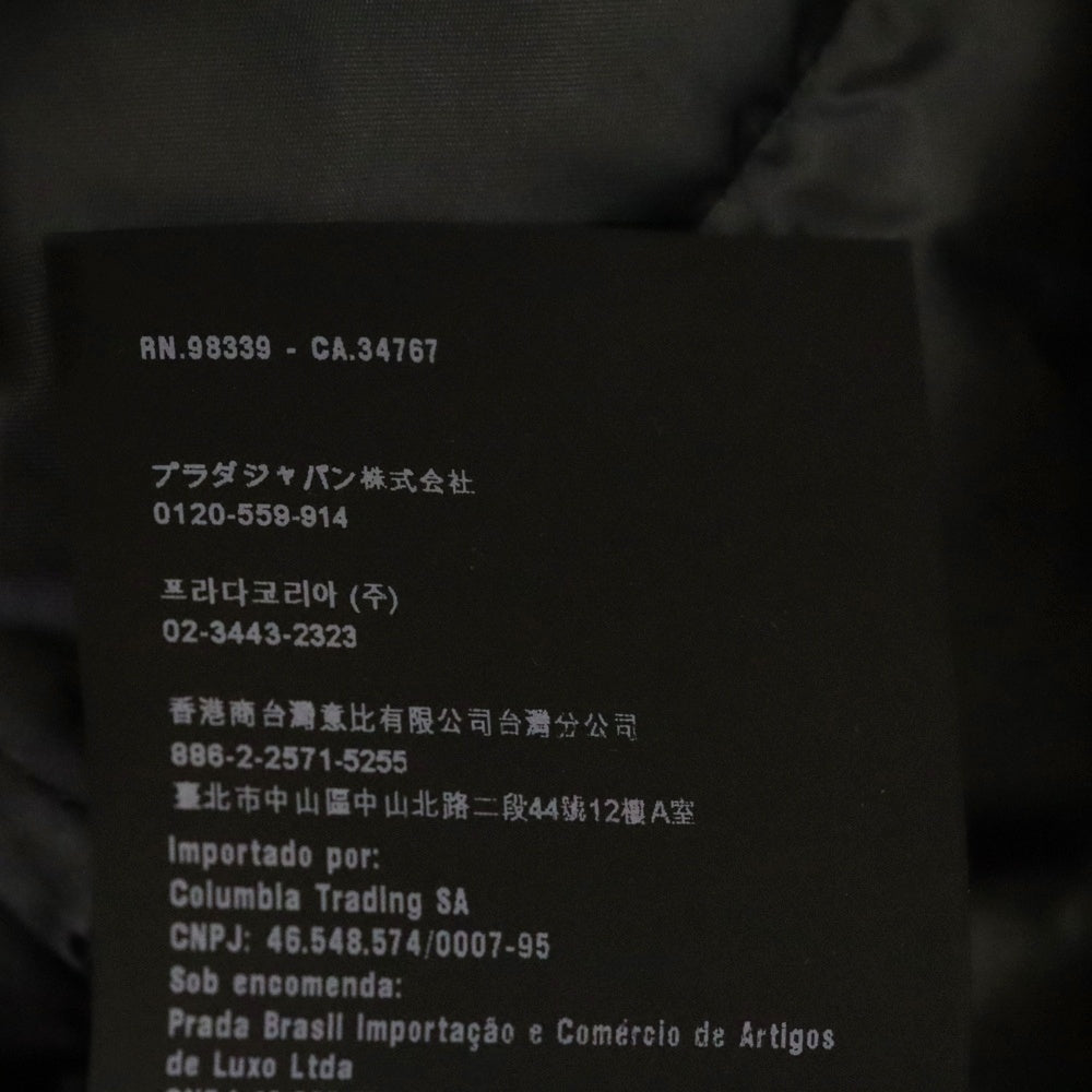 PRADA(プラダ) 15AW トライアングルロゴプレート フーデッド ジップアップ ダウン ロング ジャケット コート グレー レディース 29B364