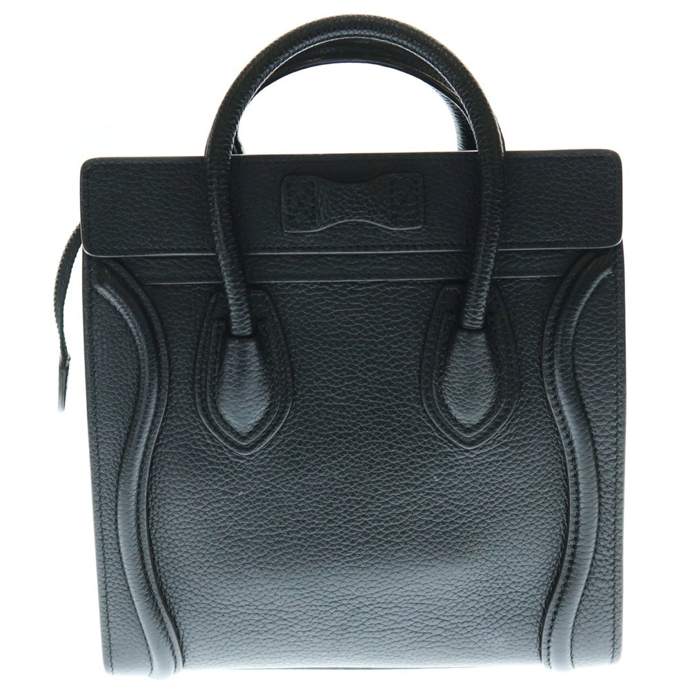 CELINE(セリーヌ) ラゲージナノショッパー 2WAY レザーハンドバッグ ショルダーバッグ ブラック レディース