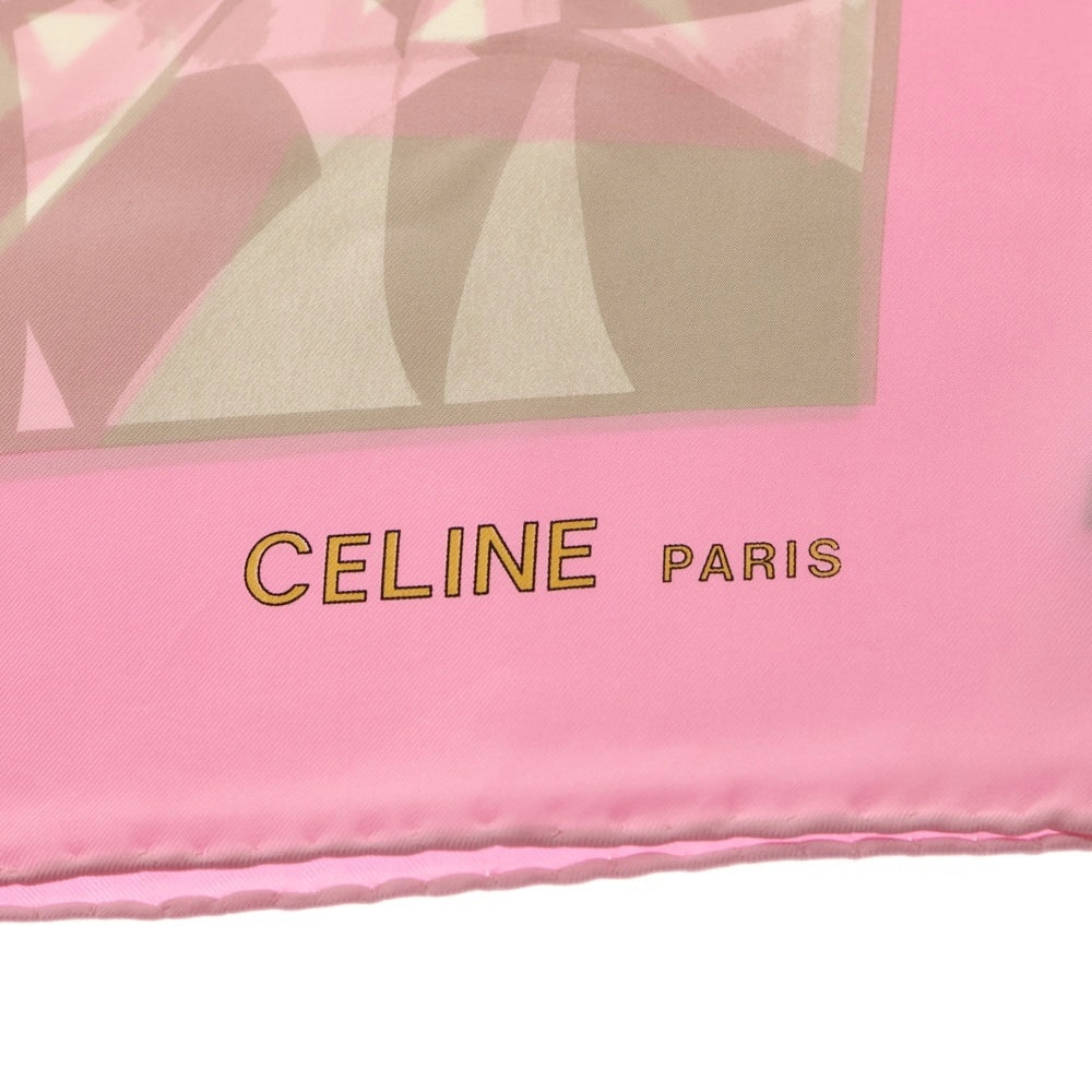 CELINE(セリーヌ) スカーフ ハンカチ ピンク×ホワイト