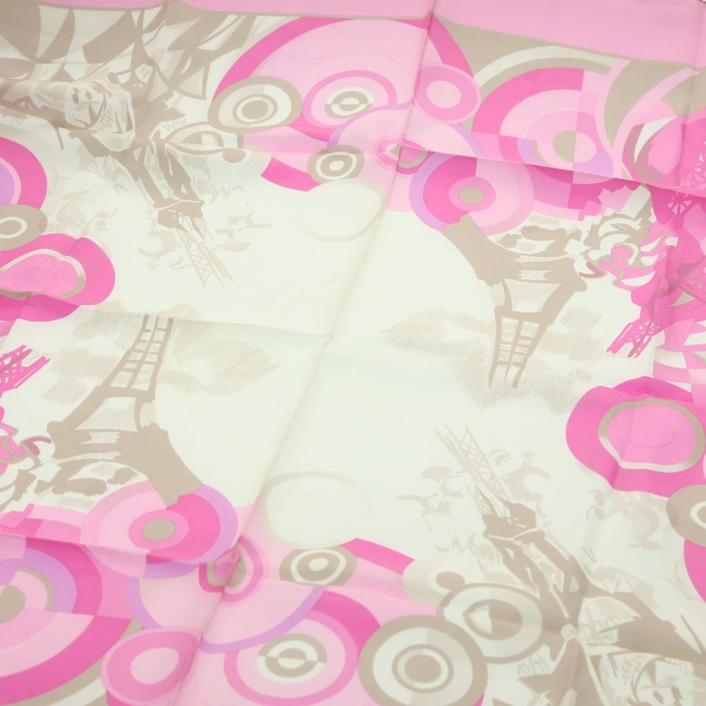 CELINE(セリーヌ) スカーフ ハンカチ ピンク×ホワイト