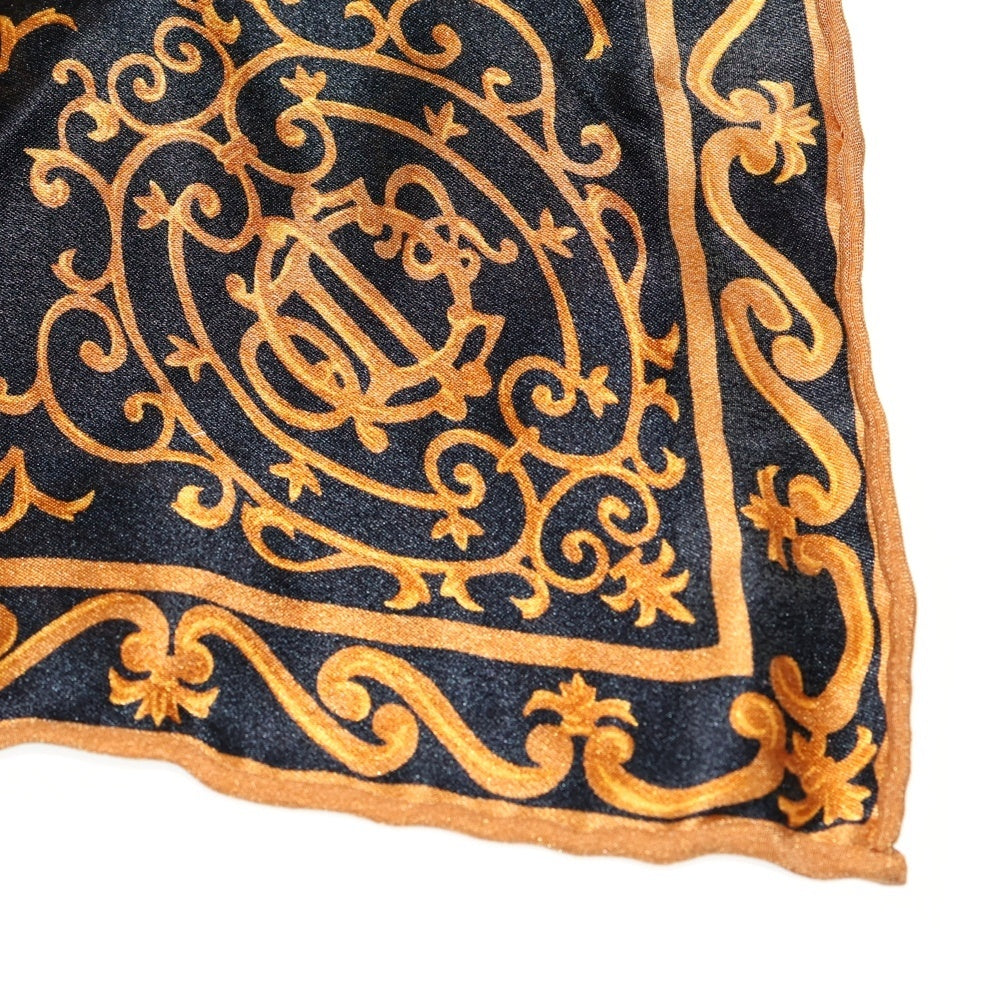 Christian Dior(クリスチャンディオール) スカーフ ハンカチ ブラック×ブラウン