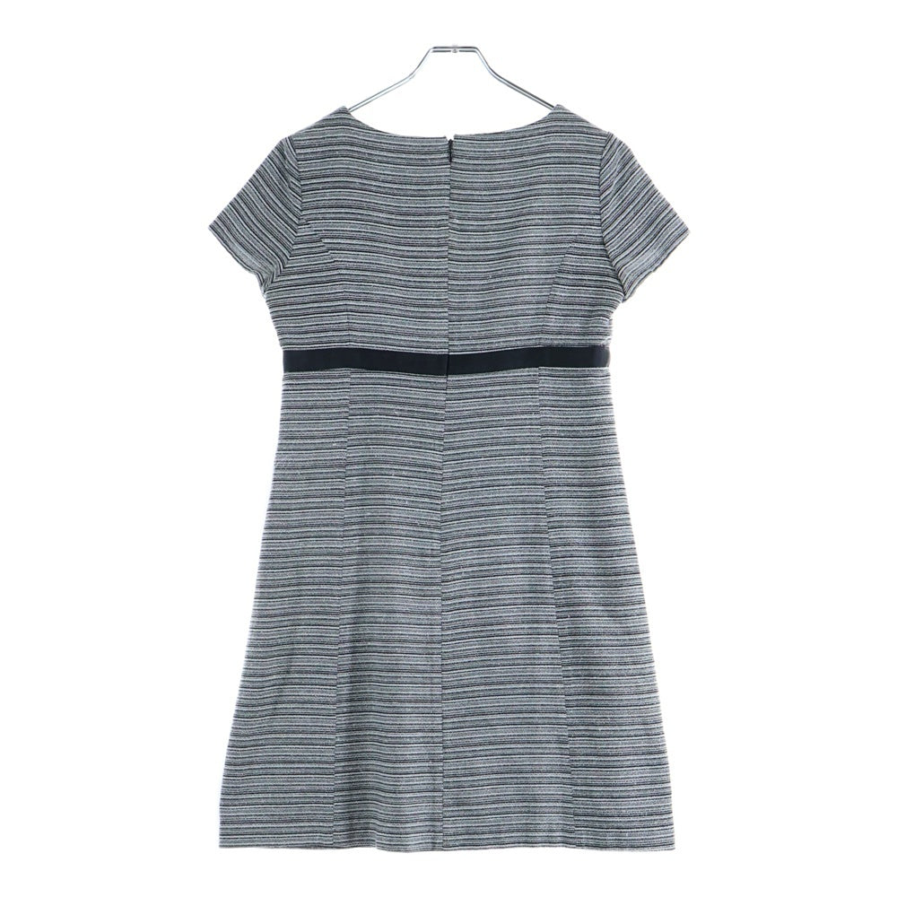 glove(グローブ) ラメ糸 ノースリーブ ワンピース ブラック×ホワイト