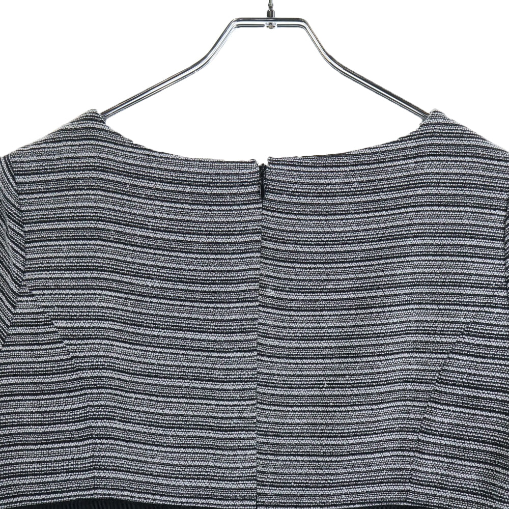 glove(グローブ) ラメ糸 ノースリーブ ワンピース ブラック×ホワイト