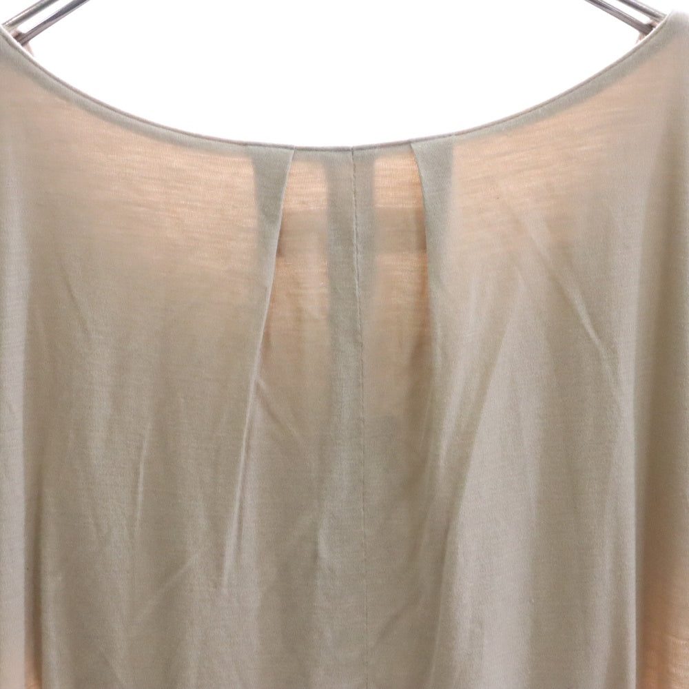 自由区(ジユウク) 切り替えコットンワンピース ベージュ×チャコールグレー