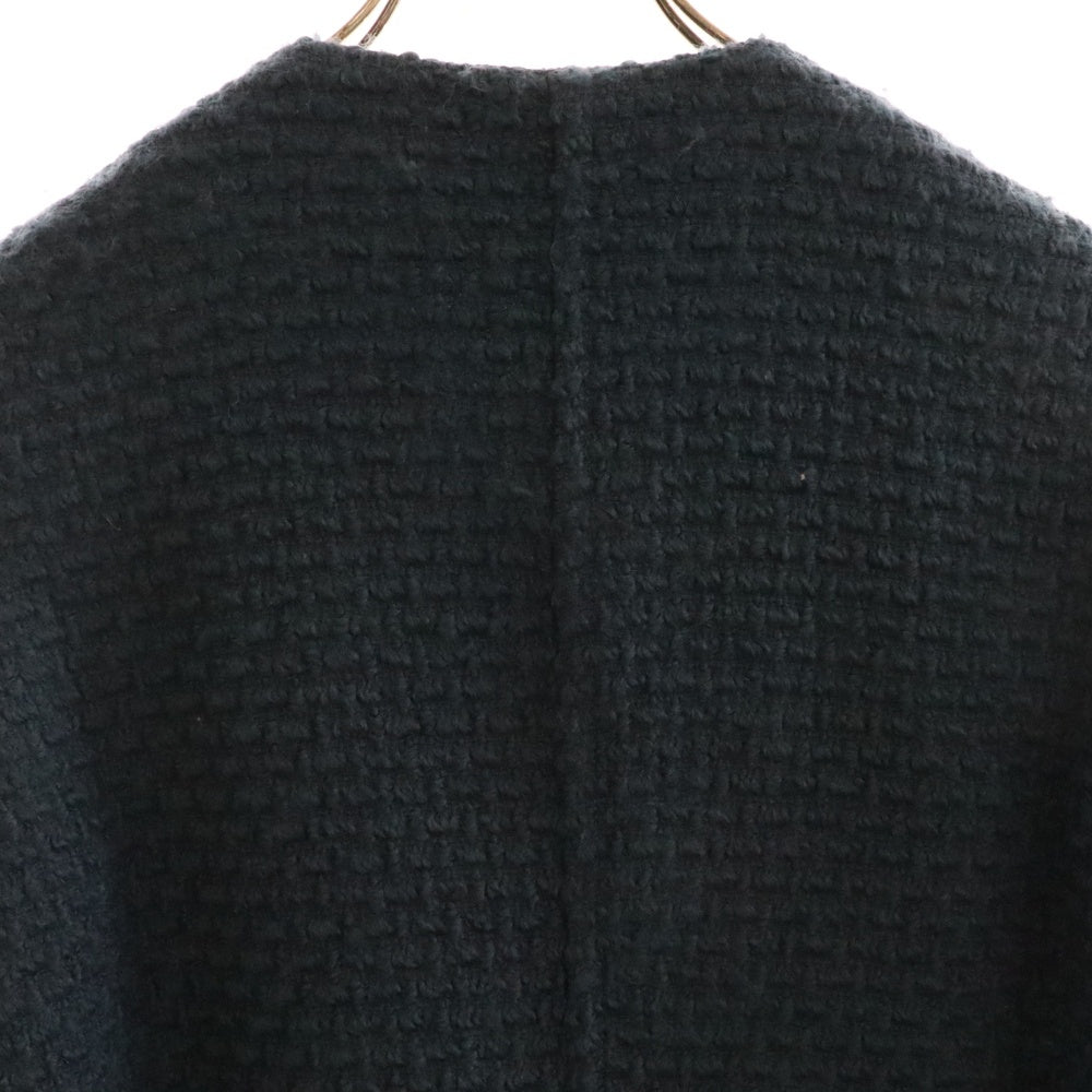 green label relaxing(グリーンレーベルリラクシング) ノーカラーツイードコート ターコイズブルー