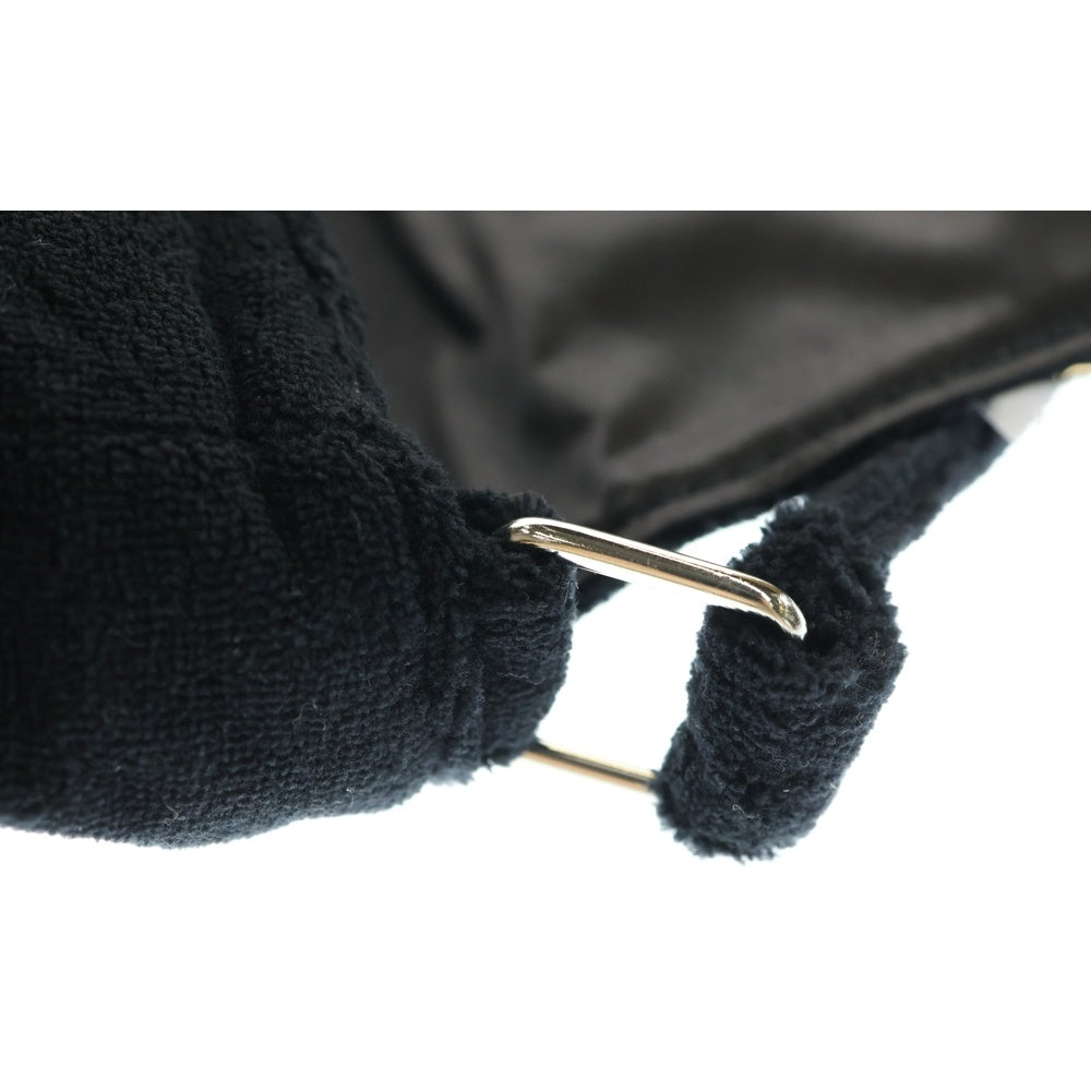 CHANEL(シャネル) ココマーク ロゴ パテントレザー パイル生地 ノベルティ ショルダーバッグ シルバー金具 ブラック