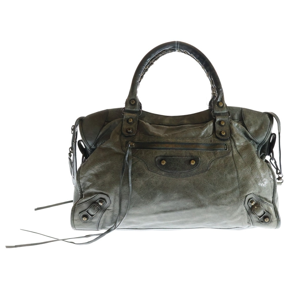 BALENCIAGA(バレンシアガ) ザ・シティ 2wayハンドバッグ ショルダーバッグ グリーン レザー 115748