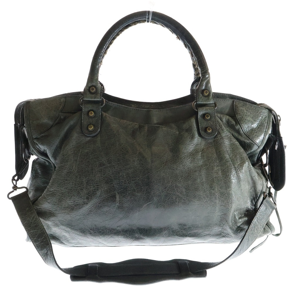 BALENCIAGA(バレンシアガ) ザ・シティ 2wayハンドバッグ ショルダーバッグ グリーン レザー 115748