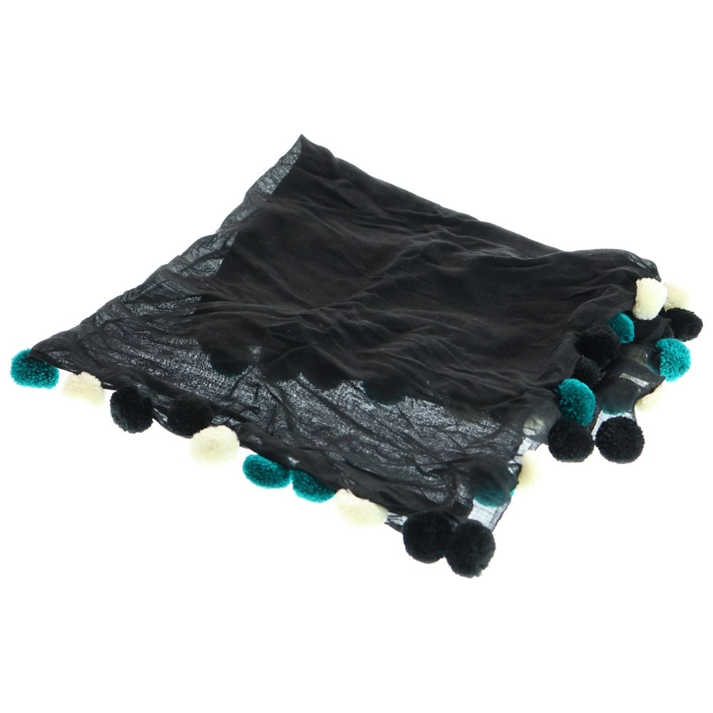 EMPORIO ARMANI(エンポリオアルマーニ) ストール マフラー ブラック ウール×コットン