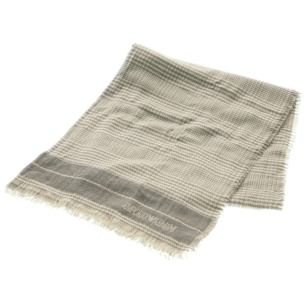 EMPORIO ARMANI(エンポリオアルマーニ) ストール マフラー チェック グレー ×ホワイト