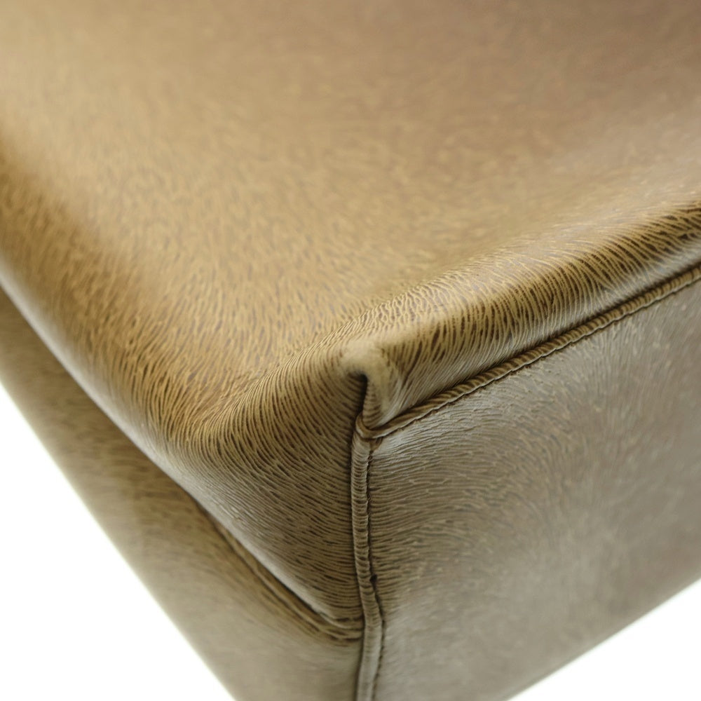 Salvatore Ferragamo(サルヴァトーレ フェラガモ) ガンチーニ 2WAYバッグ ハンドバッグ ショルダーバッグ リュックサック ブラウン レザー シルバー金具