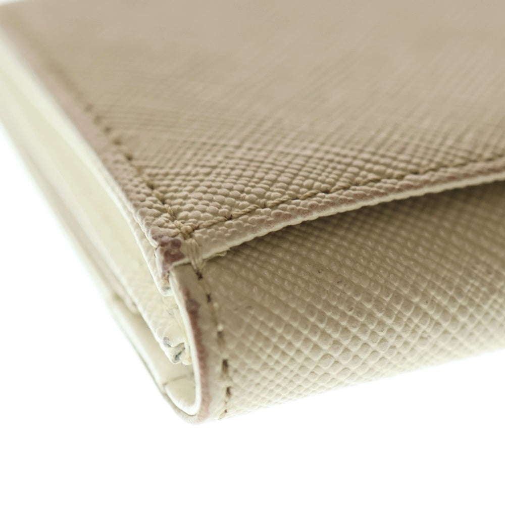 agnes b.(アニエスベー) カードケース 名刺入れ コインケース レザー ベージュ ゴールド金具