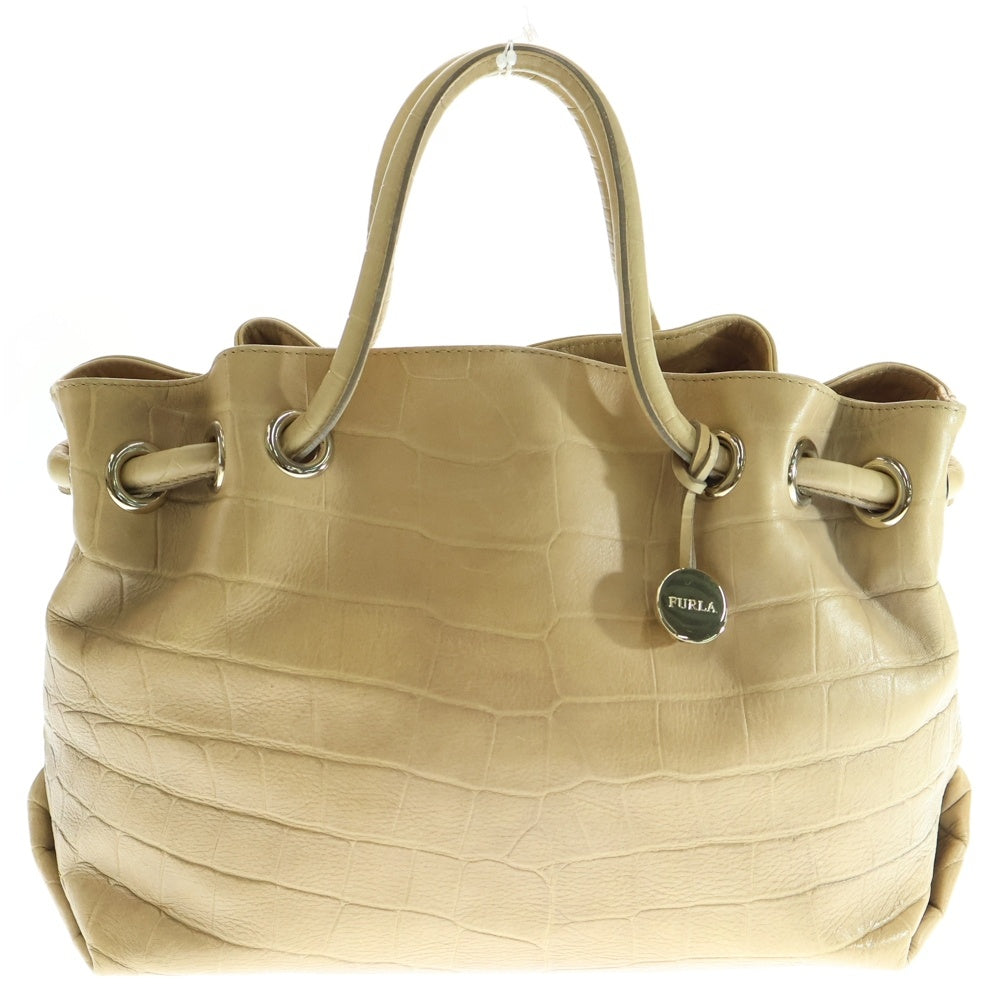 FURLA(フルラ) トートバッグ ハンドバッグ ベージュ ゴールド金具 レザー