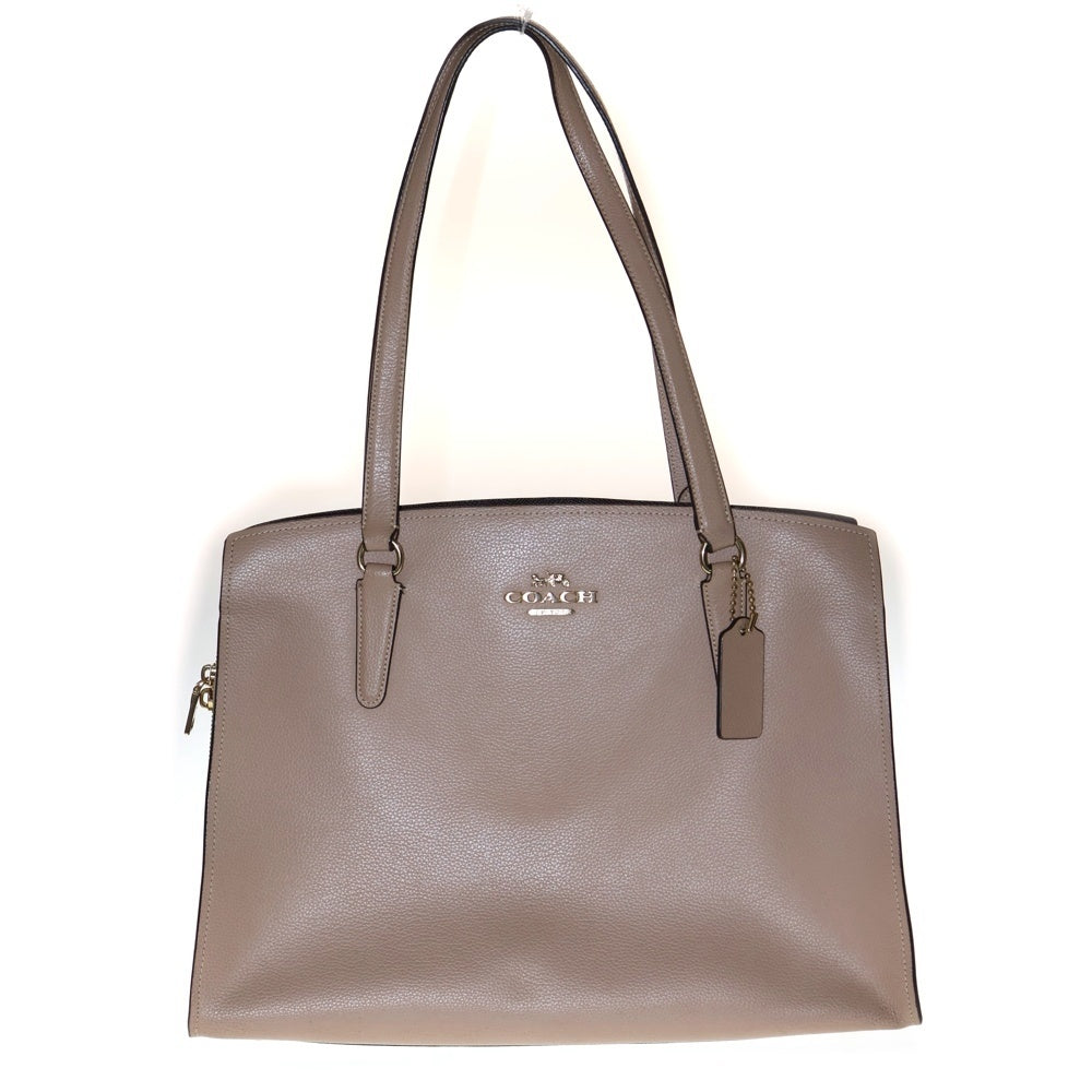 COACH(コーチ) トートバッグ ハンドバッグ レザー ベージュ ゴールド金具